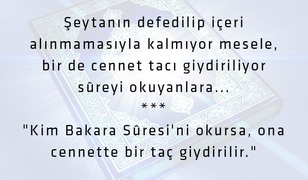 Okunduğu eve şeytan giremeyen sure