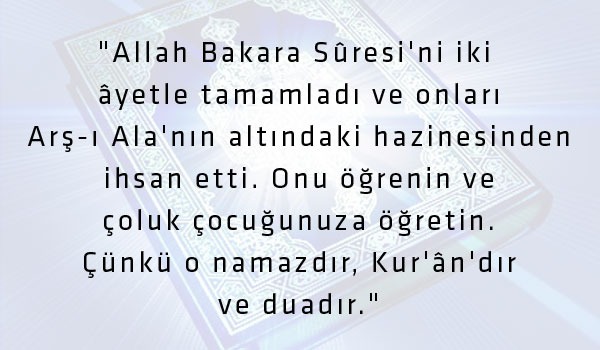 Okunduğu eve şeytan giremeyen sure