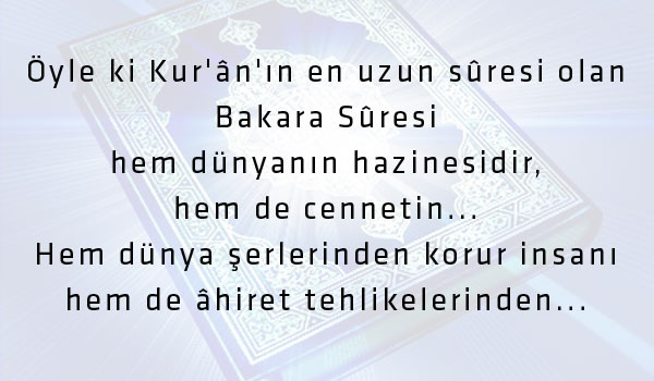 Okunduğu eve şeytan giremeyen sure