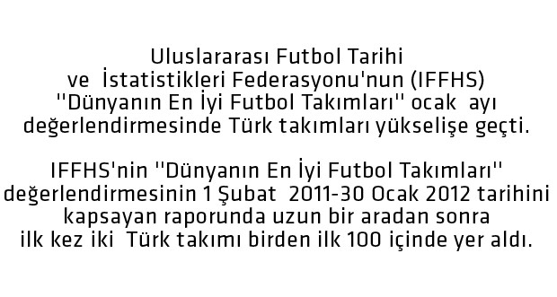 ''Dünyanın en iyi futbol takımları'' sıralaması